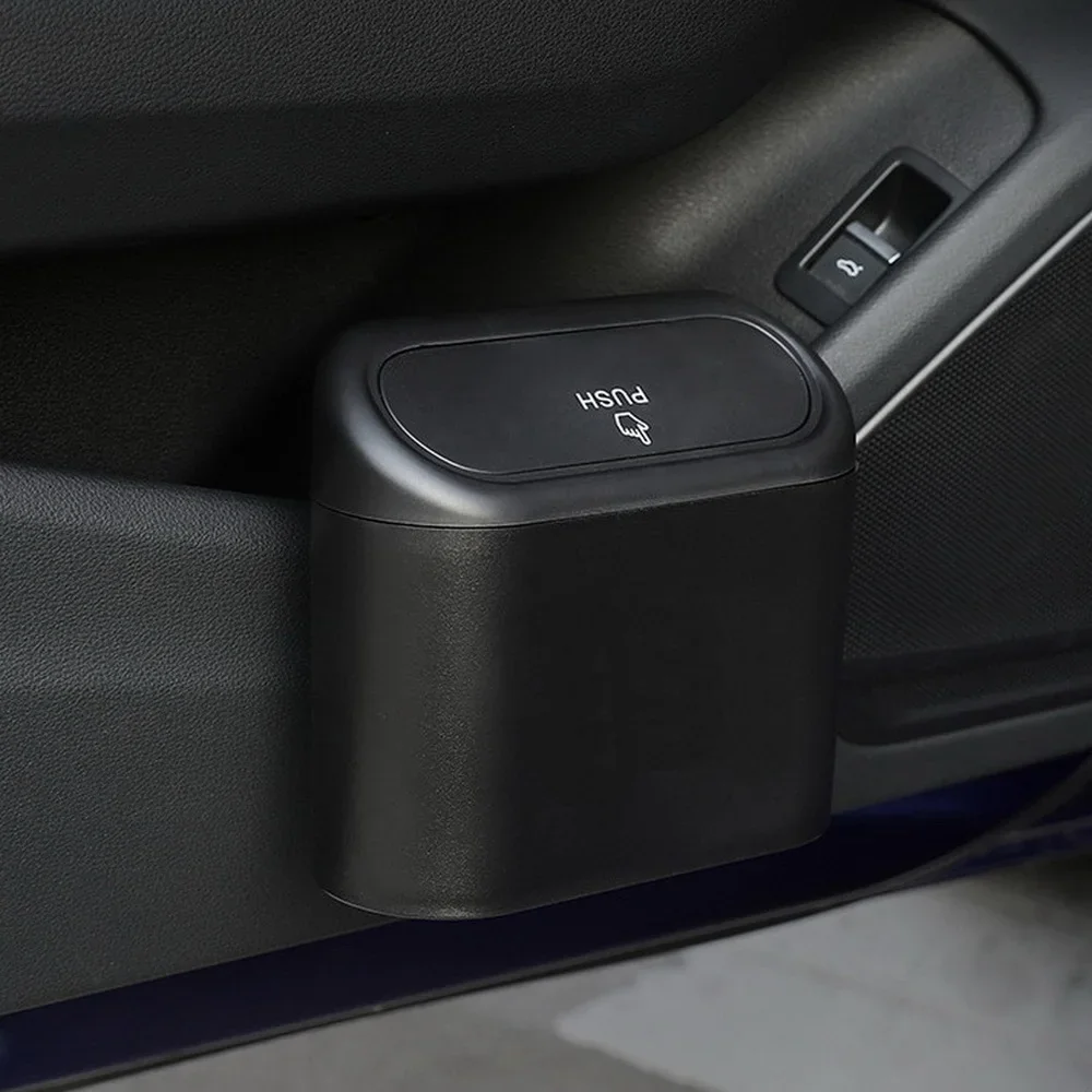 Car Trash Bin Hanging Vehicle Garbage Can for Tesla Model 3/Y/S/X Dust Case Storage Box ABS Pressing Auto Interior Accessories
