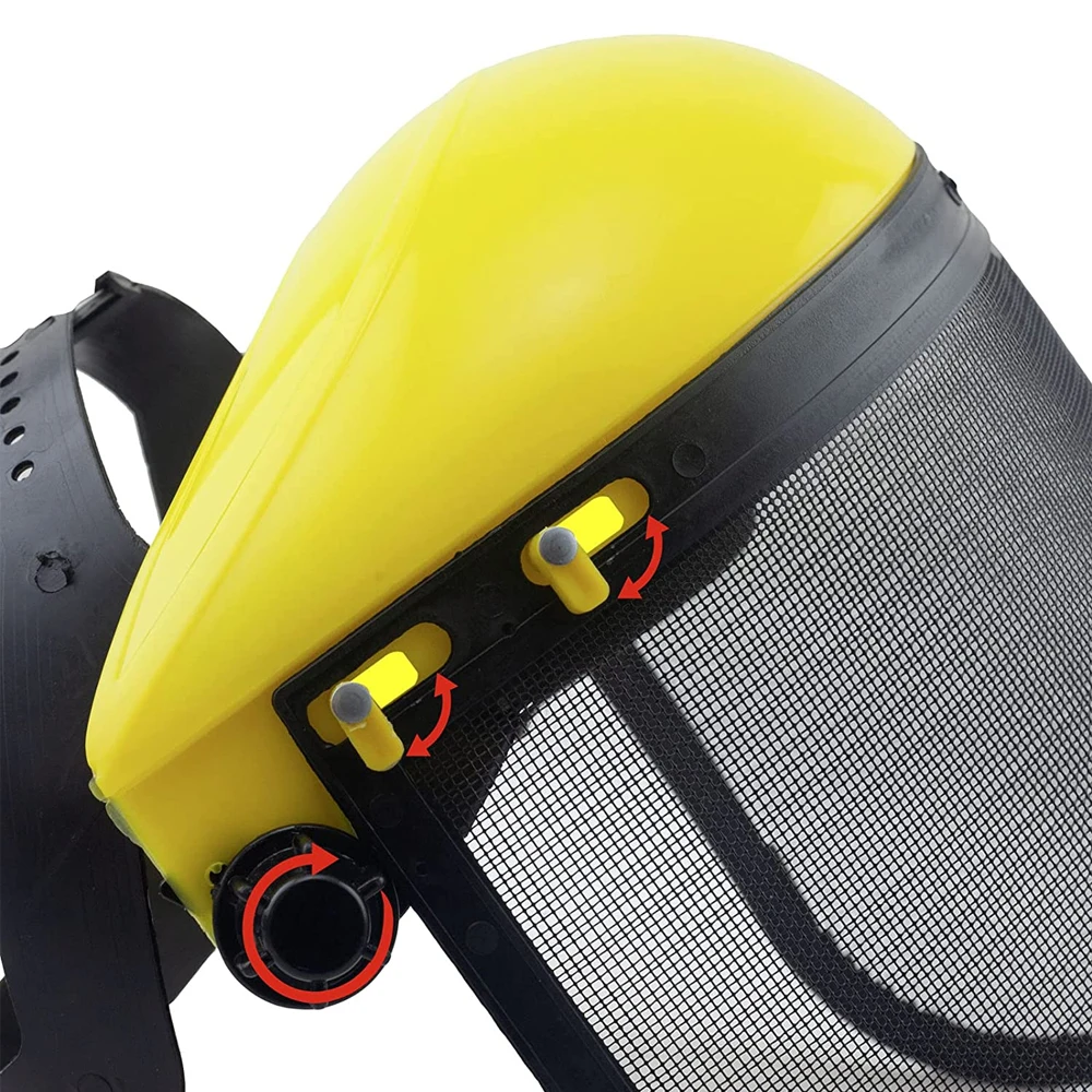 Casque De Protection Jardin Avec Visière Maille - Acier Inoxydable, Pour Débroussailleuse, Coupe-bordure, Tronçonneuse