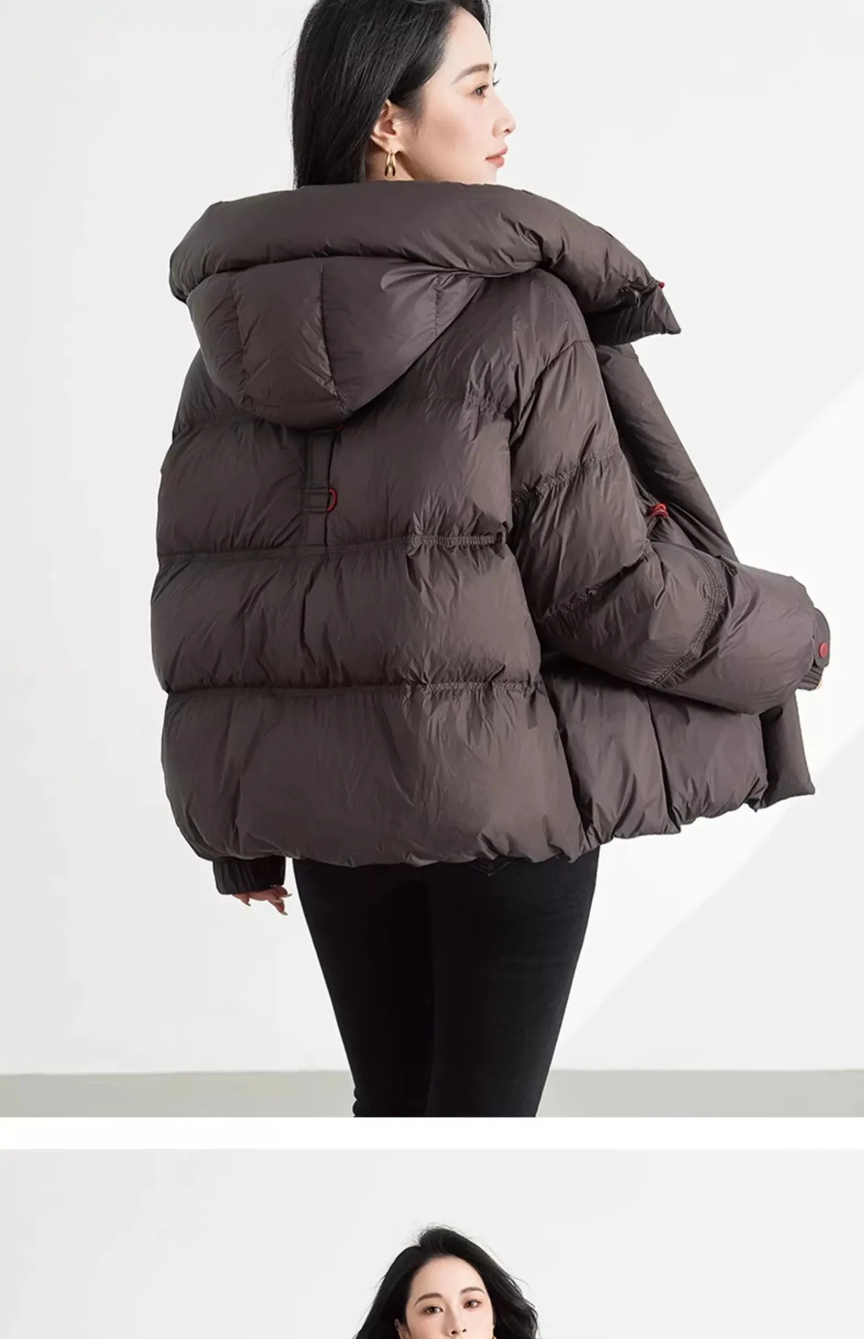 Jacket Korean Thickened Puff Feather Cotton Jacket Women Winter New Loose Warm Fashion Zipper Hooded