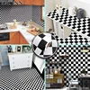Black White Checkered Flag Self Adhesive Wallpaper,Mosaic Trellis Contact Paper,Vinyl Peel and Stick WallPaper,DIY Decor Sticker 6