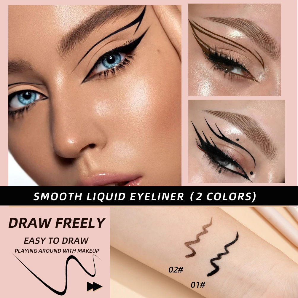 QIBEST Ultra Fine Eyeliner Pencil Liquid Eye Liner Waterproof Smudgeproof Quick Drying 12 Hour Wear Eyeliner Easy To Use Makeup 4