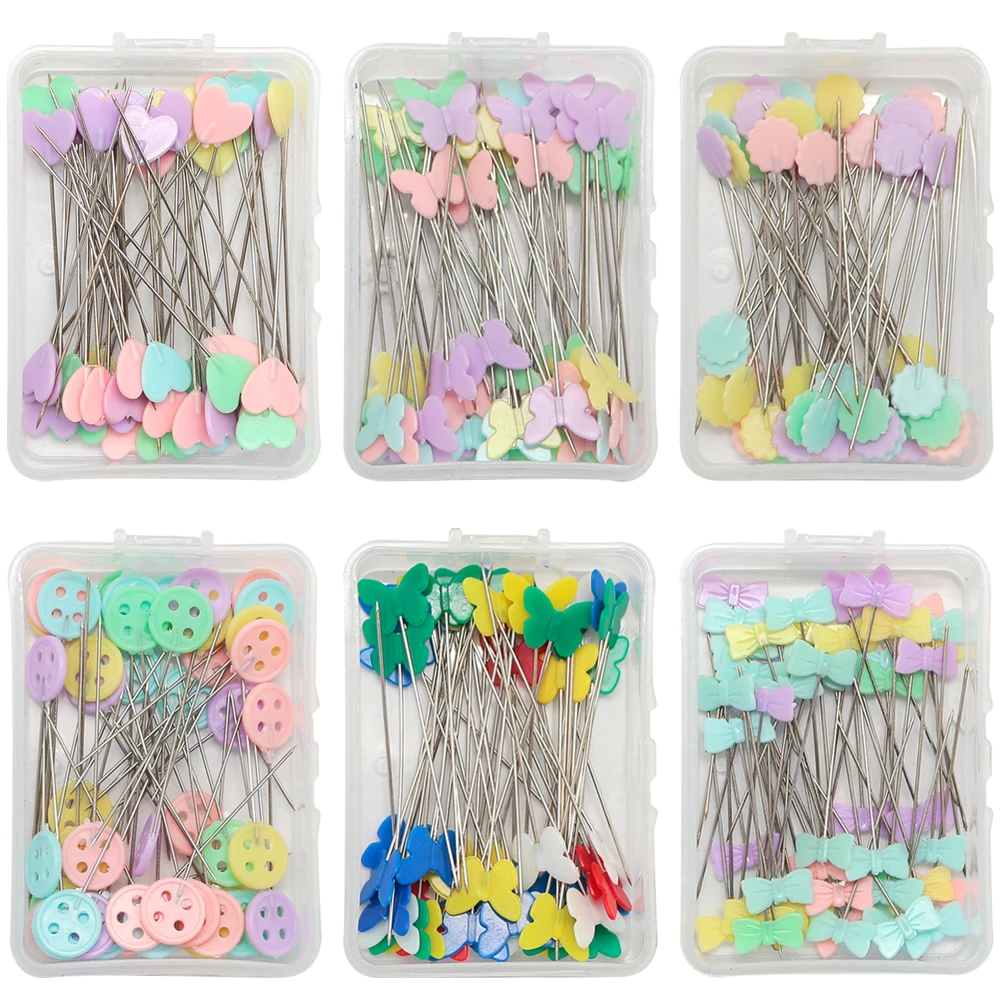 50 PCS/Box Stainless Steel Embroidery Patchwork Dressmaking Pins Garment Fixed Pin Sewing Needle For DIY Sewing Accessories Tool