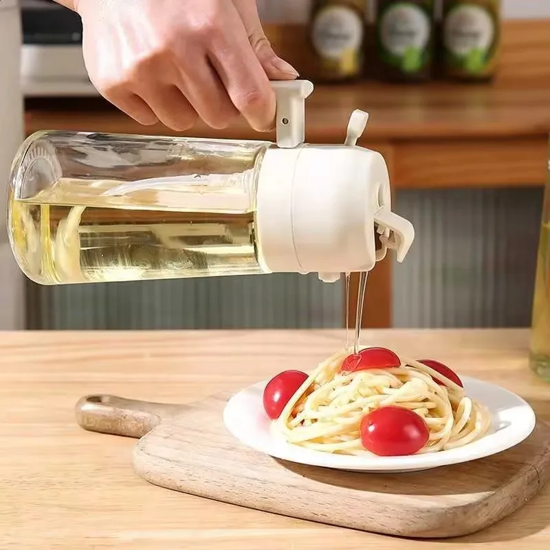Multifunctional Oil Sprayer Dispenser Bottle Adjustable Nozzle  Kitchen BBQ Salad Cooking Refillable Vinegar Olive Oil Container