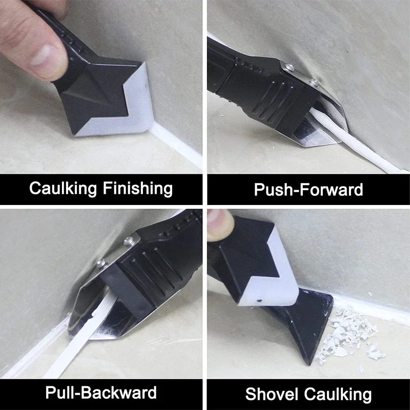 5 In 1 Silicone Scraper Sealant Smooth Remover Tool Set Caulking Finisher Smooth Grout Kit Floor Mould Removal Hand Tools Set