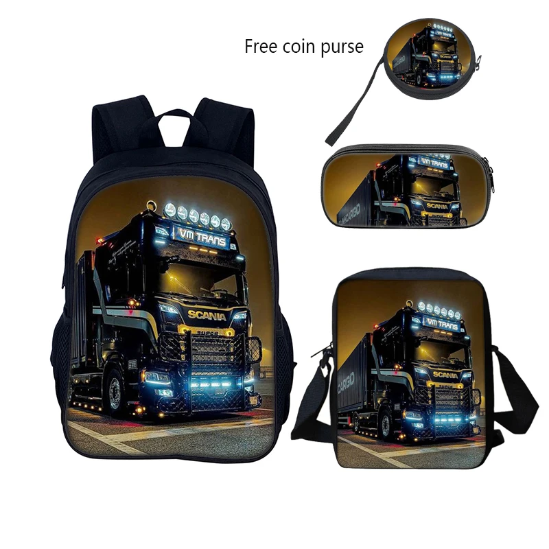 SCANIA Game Anime Children School Backpack Kids pencil bags stationery box laptop mochila children Gifts Three-Piece 4