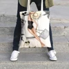 Canvas shoulder bag organization storage Handbags cosmetics travel Women's bag Shopping Fabric pouch nordic boho Customizable 4