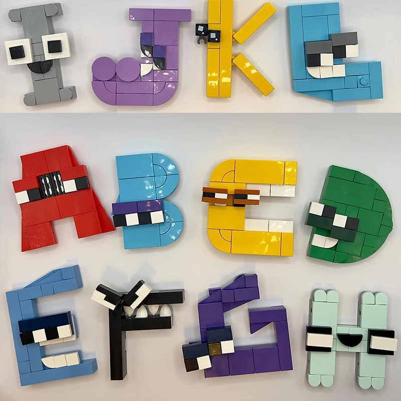 26 Style Alphabet Building Blocks English Letters Lore Puzzle Alphabet  Shape Matching Moc Bricks Montessori Toys For Kids - Blocks - AliExpress