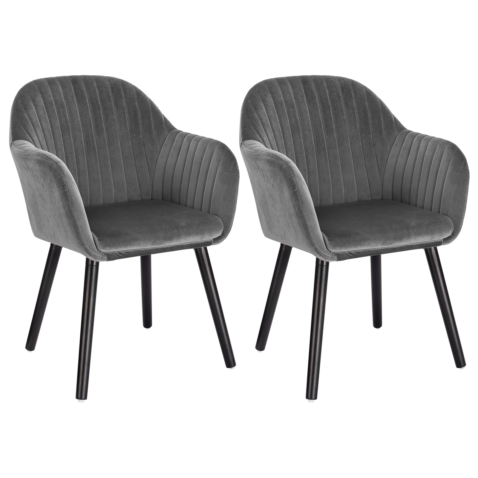 WOLTU 2PCs/set Dining Chair with Arms Backrest Upholstered Counter Lounge Living Room Corner Chair Reception Kitchen Chair
