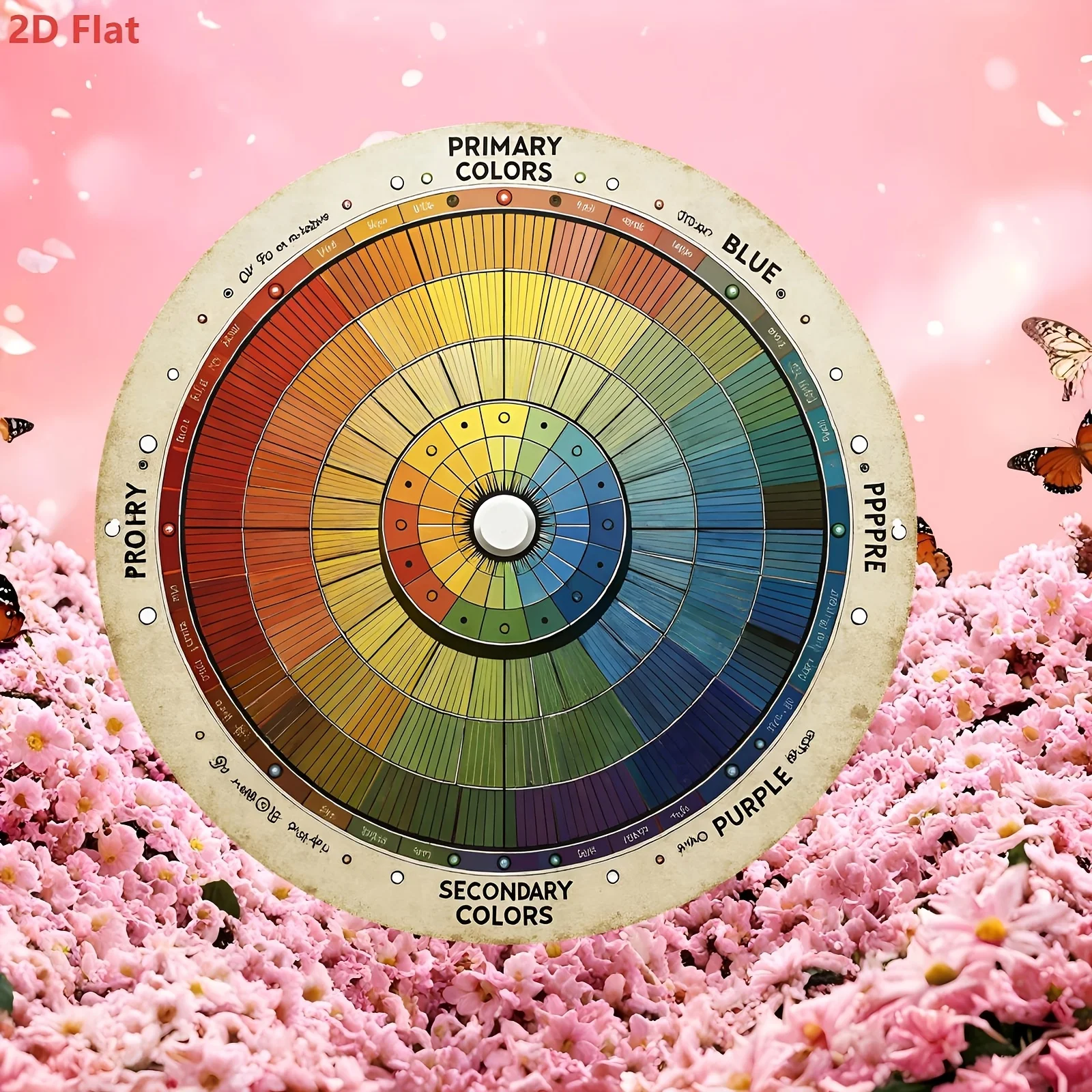 2D 평면 알루미늄 컬러 휠, 원형 장 벽 예술 작품, 예술가 및 교사를 위한 색상 이론 도구, 홈 스튜디오 장식, 20.32cm