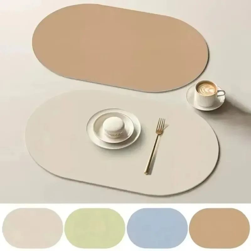 Non-Slip Heat Resistant Table Placemat Waterproof Kitchen Dining Placemat Fake Leather Cup Coaster Home Supply