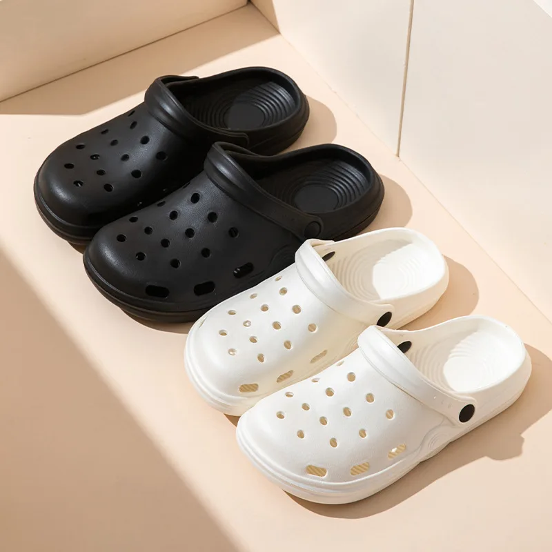 Crocs 2024 Female Summer Wear Beach Light Half Bag with Sandals Lovers Bao Head Leakage Man Shoes