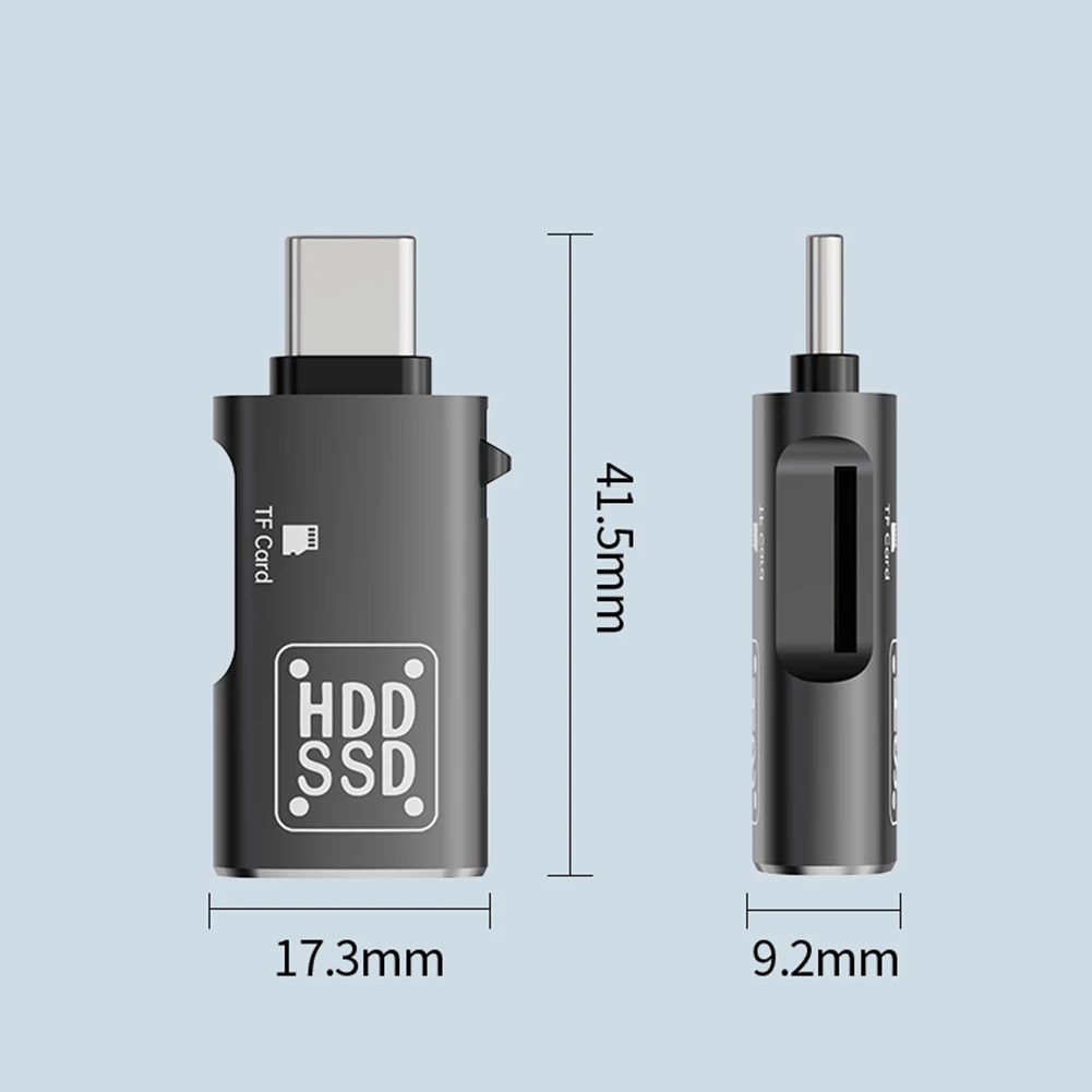 투인원 C타입-USB 3.0 TF 카드 리더, OTG C타입-USB 암 + TF 콤보 어댑터, 휴대폰 카드 리더, PC 노트북 액세서리