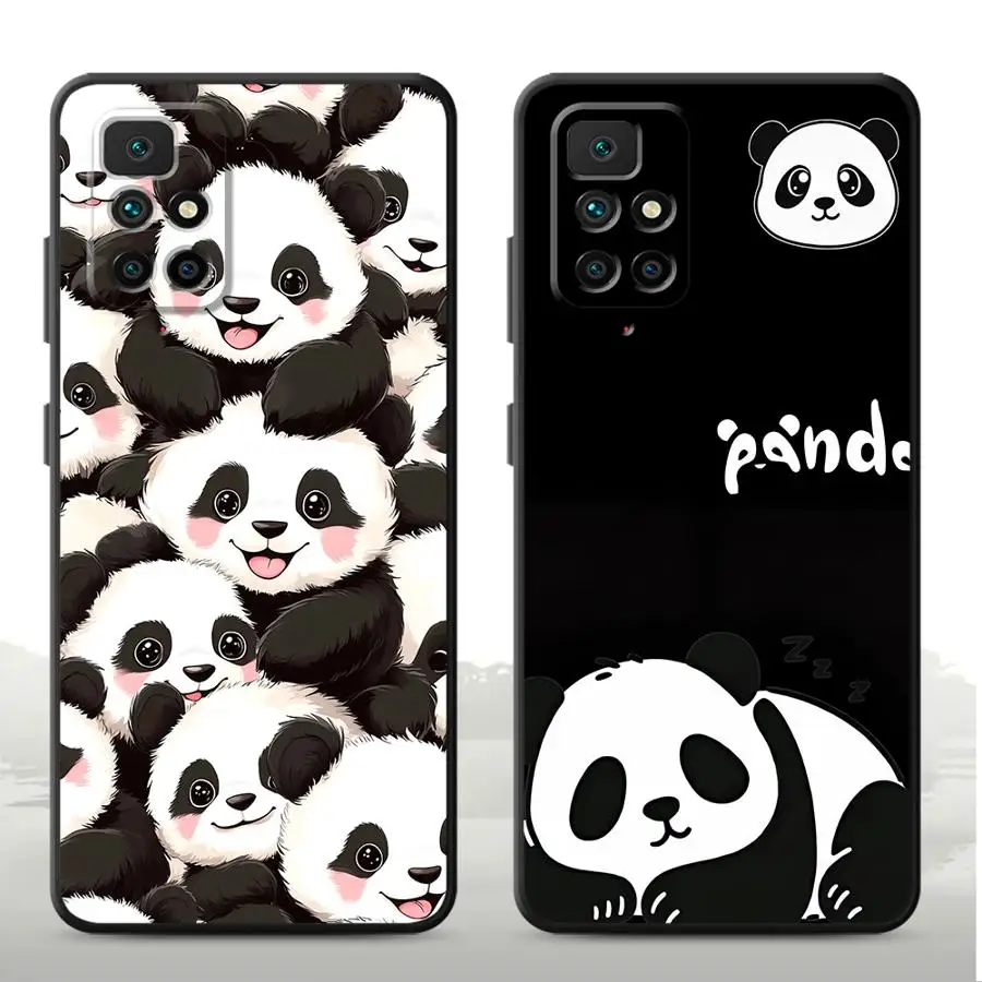 Panda Design Phone Case in Black and White