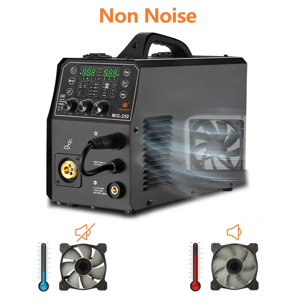 HZXVOGEN 4 in1 Aluminum Welder 110V/220V 200A Digital MIG/Lift TIG/Stick Welding Machine Non-Noise Lift Tig Gas Gasless Welder 6