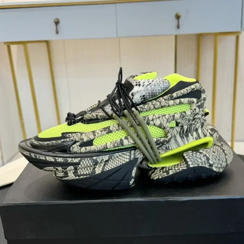 2025 Fashion Men Sneakers Plus Size 46 Women Platform Loafers Lace Up Gradient Colors Running Sports Shoes Flats Walking 1