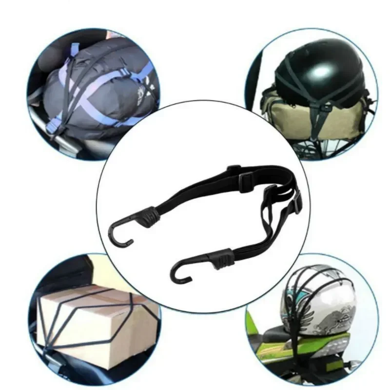 90CM Motorcycle Helmet Straps Motorcycle Accessories Hooks Luggage Retractable Elastic Rope Fixed Strap Motos Helmet Luggage Net