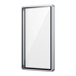 Premium Aluminium Frame Card Protector with UV Protection - Double - Sided Glass, Transparent & Durable (Silver)
