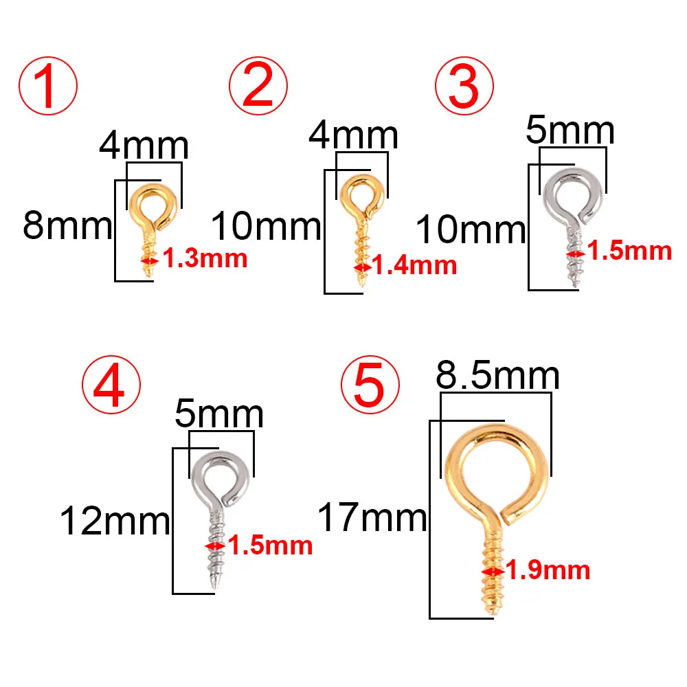 50pcs 8x4mm 스테인레스 스틸 작은 작은 미니 아이 핀 Eyepins 후크 Eyelets 나사 스레드 걸쇠 후크 DIY 액세서리를 만들기위한 보석 결과 도매