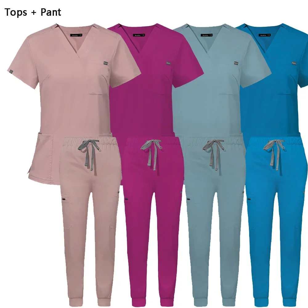 

Medical Uniform Women Scrubs Sets Nurse Accessories Slim Fit Hospital Dental Clinical Workwear Clothing Surgical Overall Suits