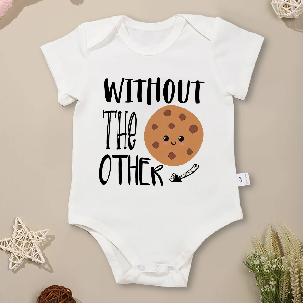 Can't Have One Without The Other Twin Baby Boys Clothes Bodysuits Cute Print Fashion Newborn Onesie Summer Ropa De Bebe Niña 3