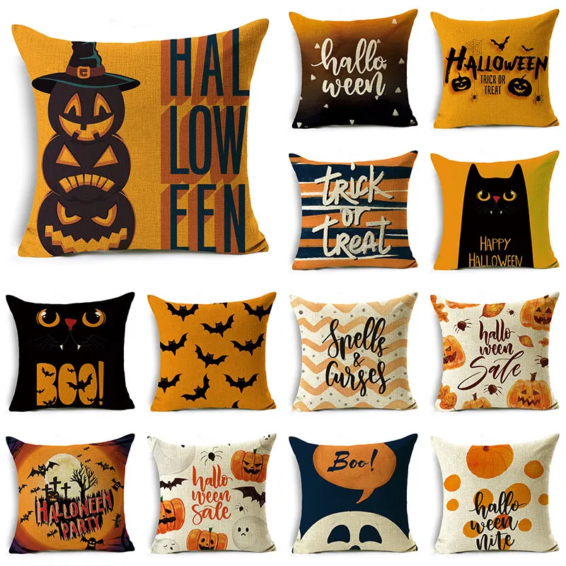 Pillowcase Pillow Pumpkin Halloween Gift Cushion Cover Fall