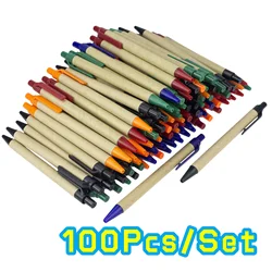 Eco - Friendly Recycled Paper Ballpoint Pens - Assorted Colors, Personalization Available (50/100 Pack) (Mix colors 100Pcs)