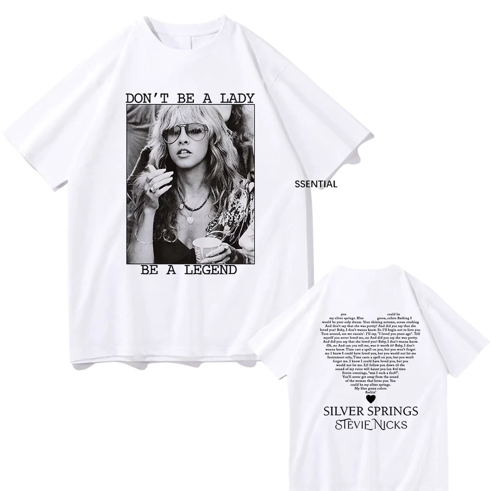 T-shirt Rare Stevie Nicks 'Don't Be A Lady Be A Legend' - Coton, Tailles S à 5XL