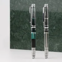 PENBBS 268 Vacuum Filling Fountain pens Fully Transparent MOONMAN Pen Resin Iridium F M Nibs Writing Gift Pen Office Supplies 1