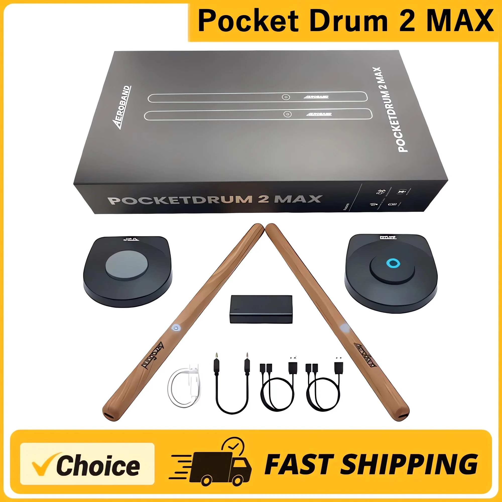 New Pocket Drum 2 MAX Somatosensory Digital Electronic Air Drum Stick Set Drumsticks & Foot Pedals & Bluetooth Adapter portable drum pad virtual drum kit