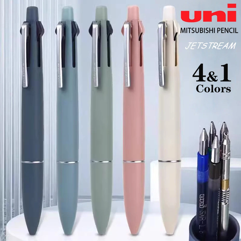 Japan UNI JETSTREAM Multifunctional Ballpoint Pen + mechanical Pencil 4-in-1 Lite Oil Pen School Stationery Office Supplies