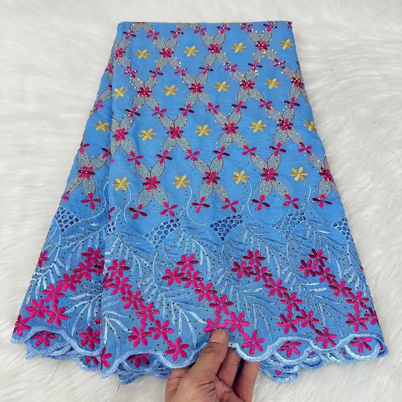 

Swiss Voile Lace In Switzerland Cotton African Fabric for Sewing Clothes Luxury Evening Wedding Designer Party Dress Material