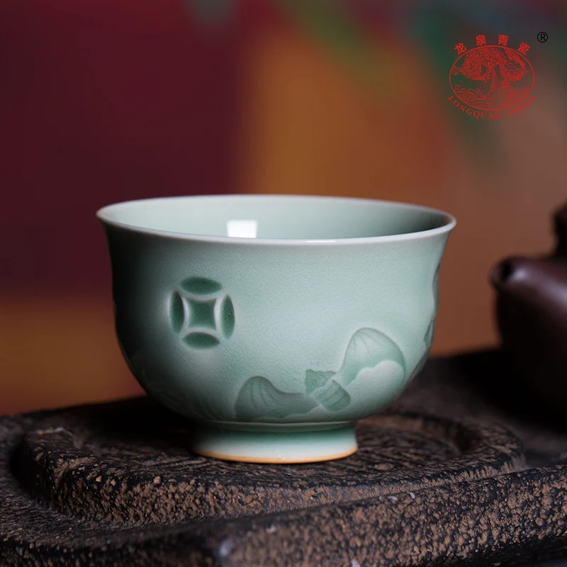 

Longquan Celadon, официальные Аутентичные продукты, Master Cup Li Maolin, Высококачественная фарфоровая чайная чашка кунг-фу ручной работы, чайная чашка
