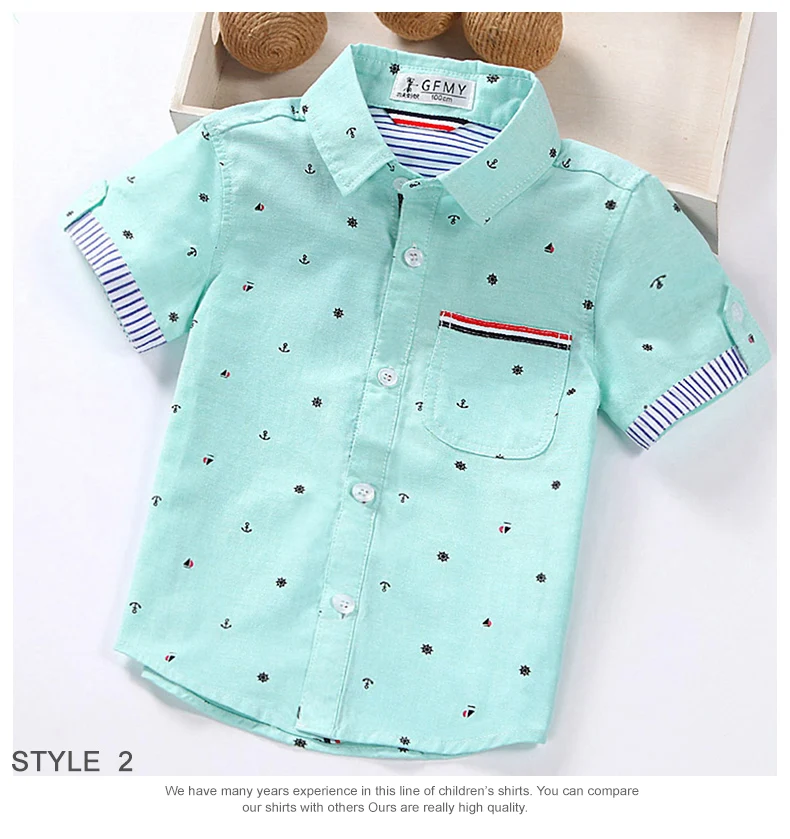 Boys Cotton Short-Sleeve Shirt 9