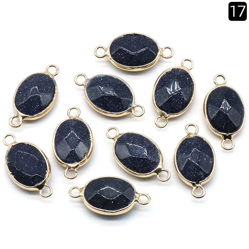 Faceted Gemse Natural Stone Charms Chakra Reiki Healing  Rose Crystal Aventurine Pendants For DIY Bracelet  Necklace Jewelry ACC