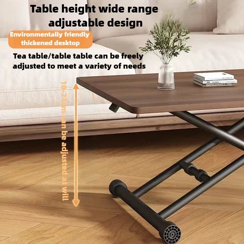 Metal Folding Coffee Tables Wooden Height Adjustment Removable Side Table Nordic Center Tables Modern Sofa Table Living Room