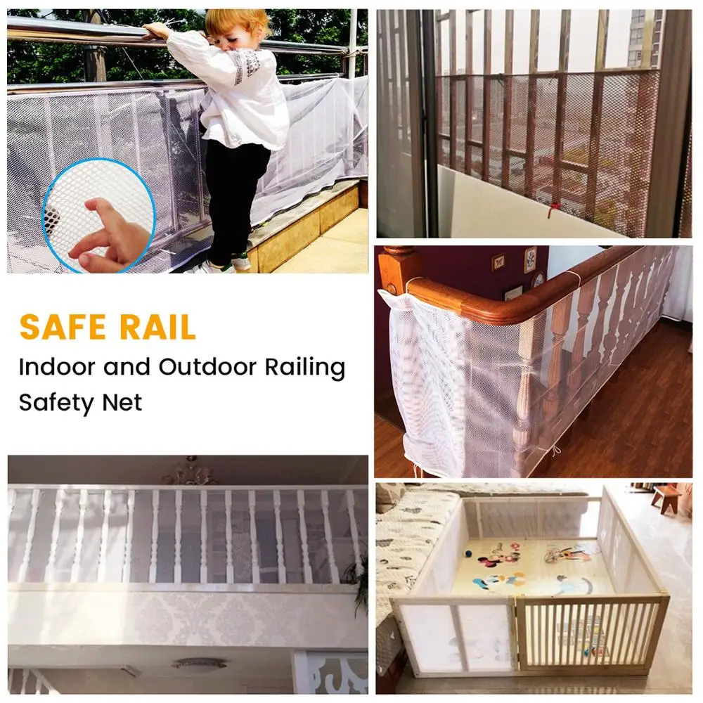 Durable Baby Safety Barrier Stair Fence Cartoon Stair Children Protection Net Child Safety Barrier Balcony Baby child safety net baby safety gate