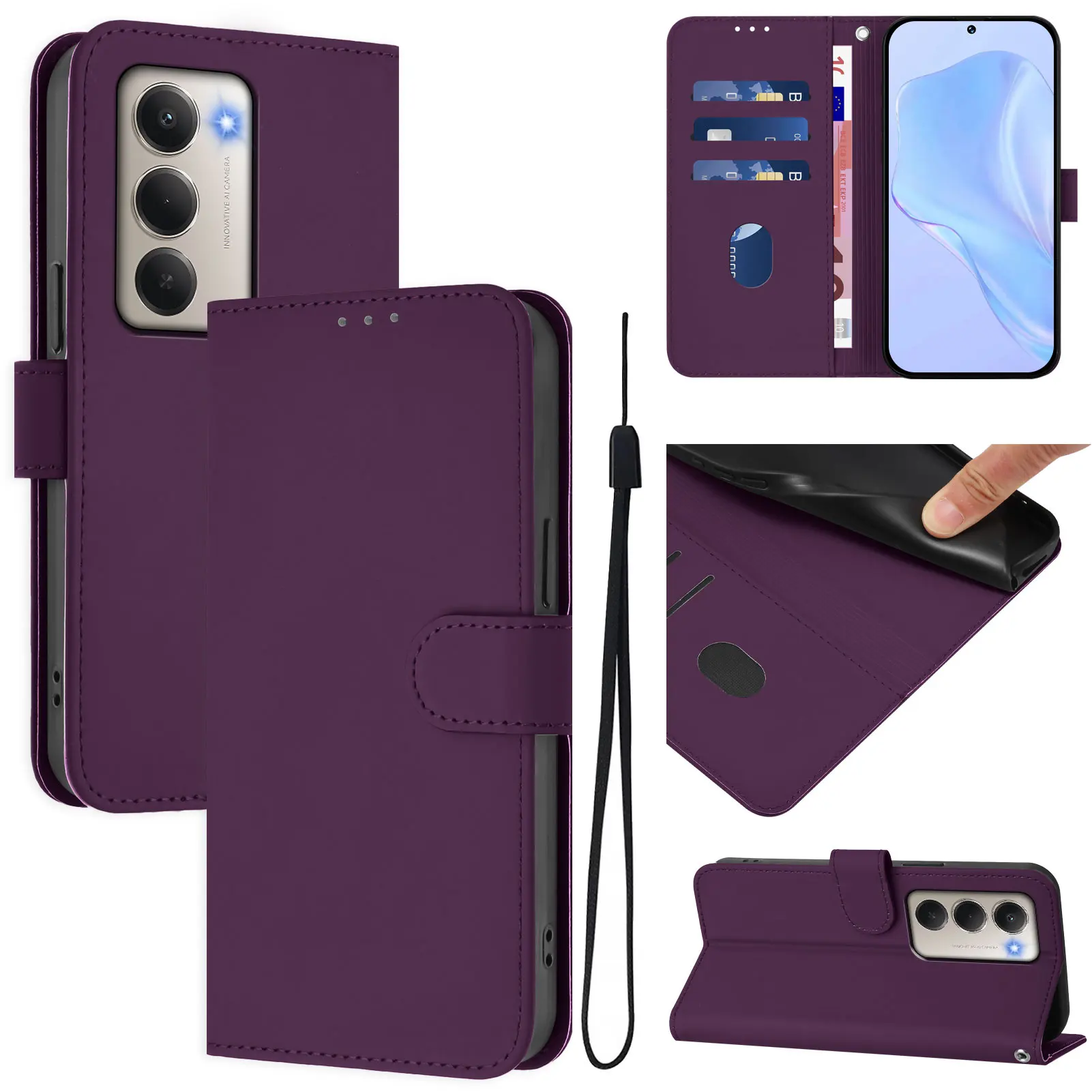 Luxury Leather Wallet Flip Cover with Magnetic Buckle and Premium Handcrafted Finish