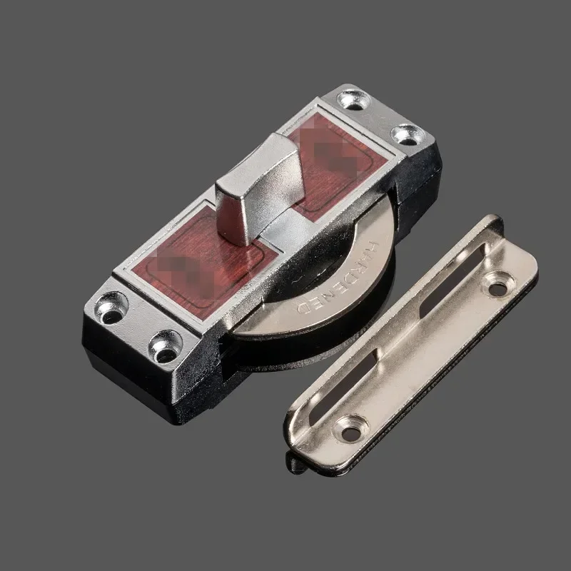Sliding Window Door Locks with Key Zinc Alloy Locking Push-pull Locks Single Side Sliding Door Hook Cam Latch Safety Lock Hardware Tool