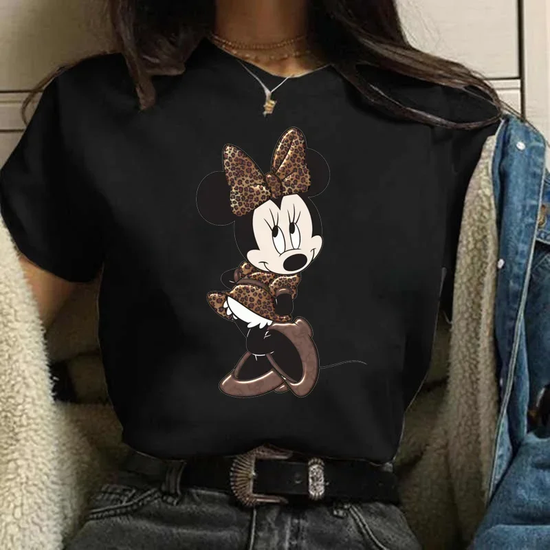 

Anime Funny Minnie Mouse Print Cartoon Women T Shirt Mouse Graphic Tees 90s Ladies Tops Y2K Harajuku Female T-shirt