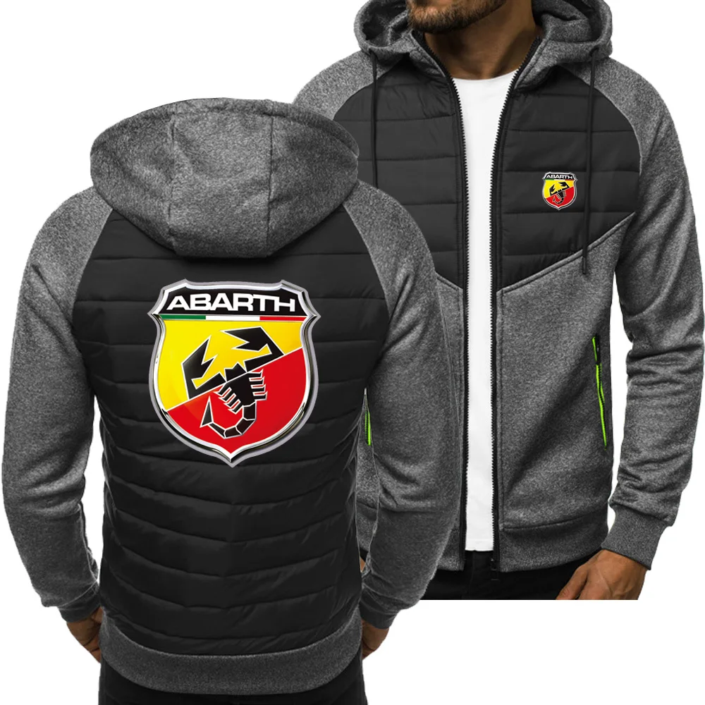 

2023New Spring Autumn Abarth Hoodie Men's Fashion Sport Casual Sweatshirts Cardigan Zipper Long Sleeve Jacket