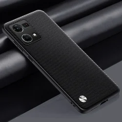 Carbon Fiber Matte Leather Phone Case - Luxury Silicone Protection Cover for Oppo Reno7 4G (Carbon fiber Black)
