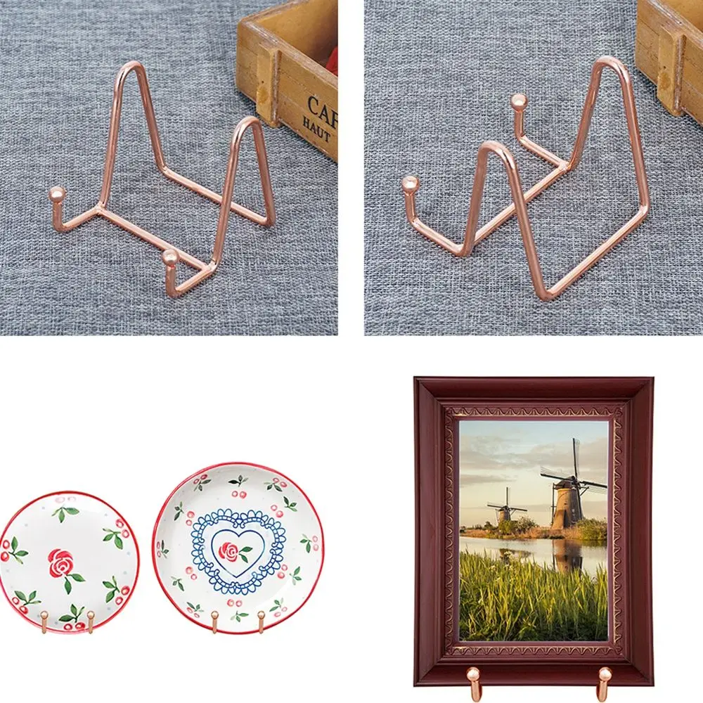 Photo Picture Frame Holder, Rose Gold Iron Photo Display Stand Tabletop