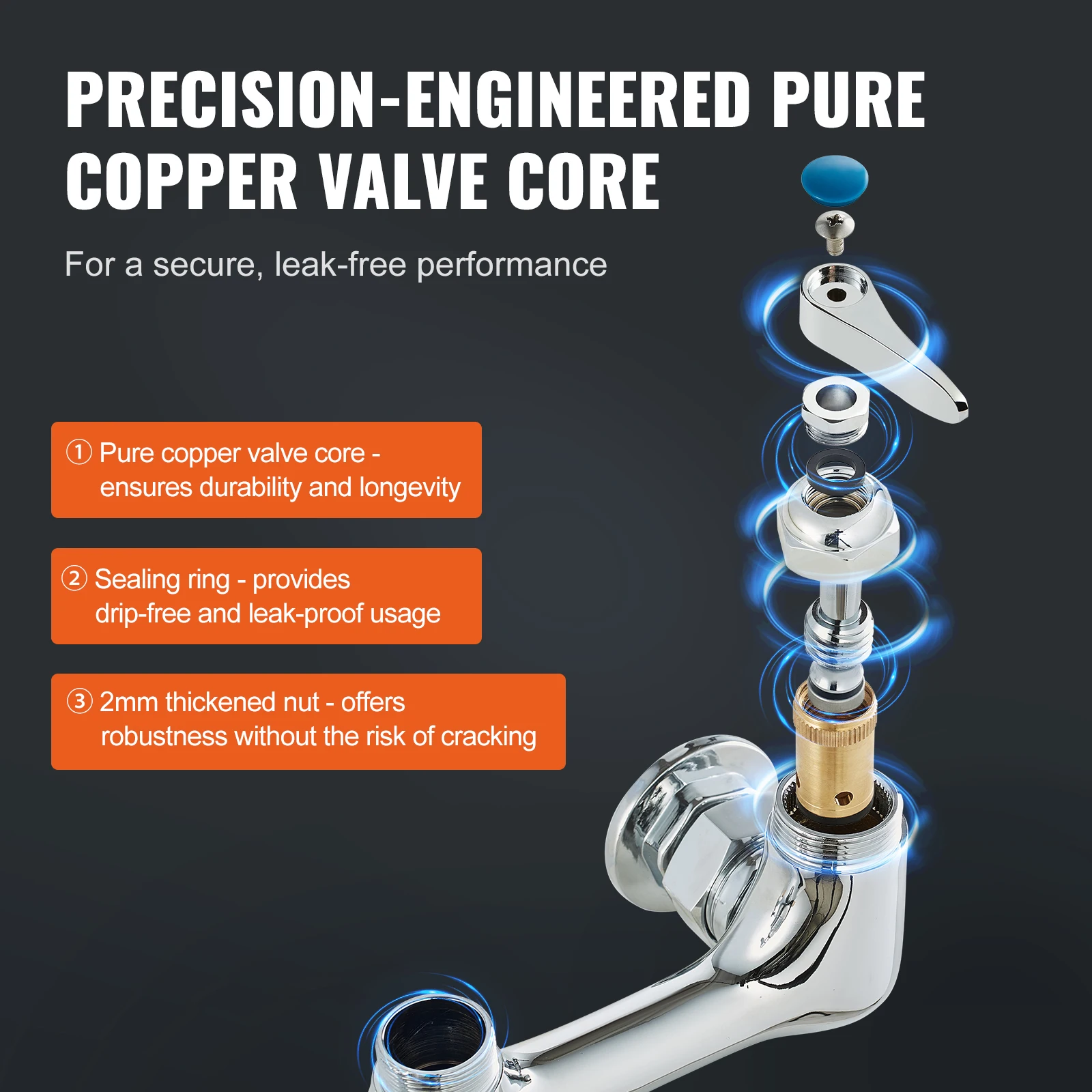 Brass Commercial Kitchen Faucet with Pre Rinse Sprayer