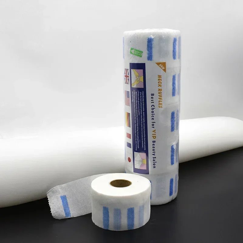 5er-Rollen/Packung Haarschneidezubehör, Halspapier, verstellbar, für Friseure, speziell für Salon, Friseursalon, weiß, schwarz – Detail 4
