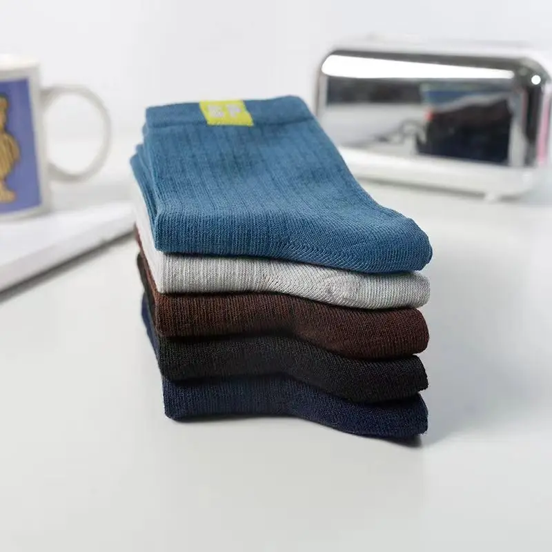 Sports Socks Sports Stockings Athletic Socks Gym Socks Middle Tube Socks Mid Calf Socks Business Socks 5 Pairs for Men