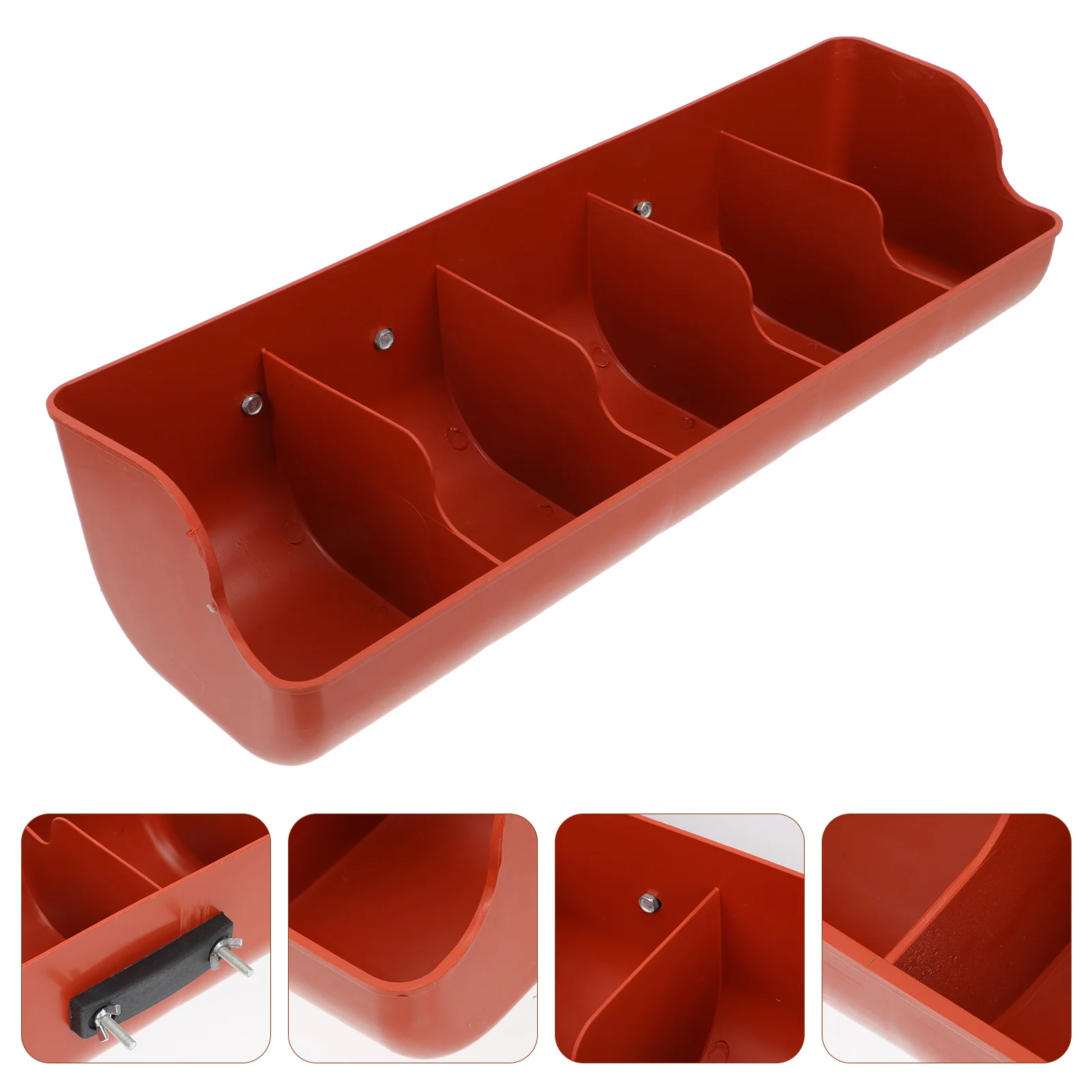 

Pig Feeder Trough 5 Slots Fence Poultry Feeder Cattle Goat Sheep Pig Food Trough Bucket Livestock Feeding Manger Groove