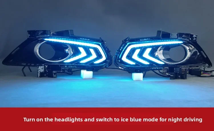 2Pcs Car Led Daytime Running Light Yellow Strobe Steering DRL Front Bumper Fog Lamp For Ford Mondeo Fusion 2013 2014 2015 2016 detail image 11