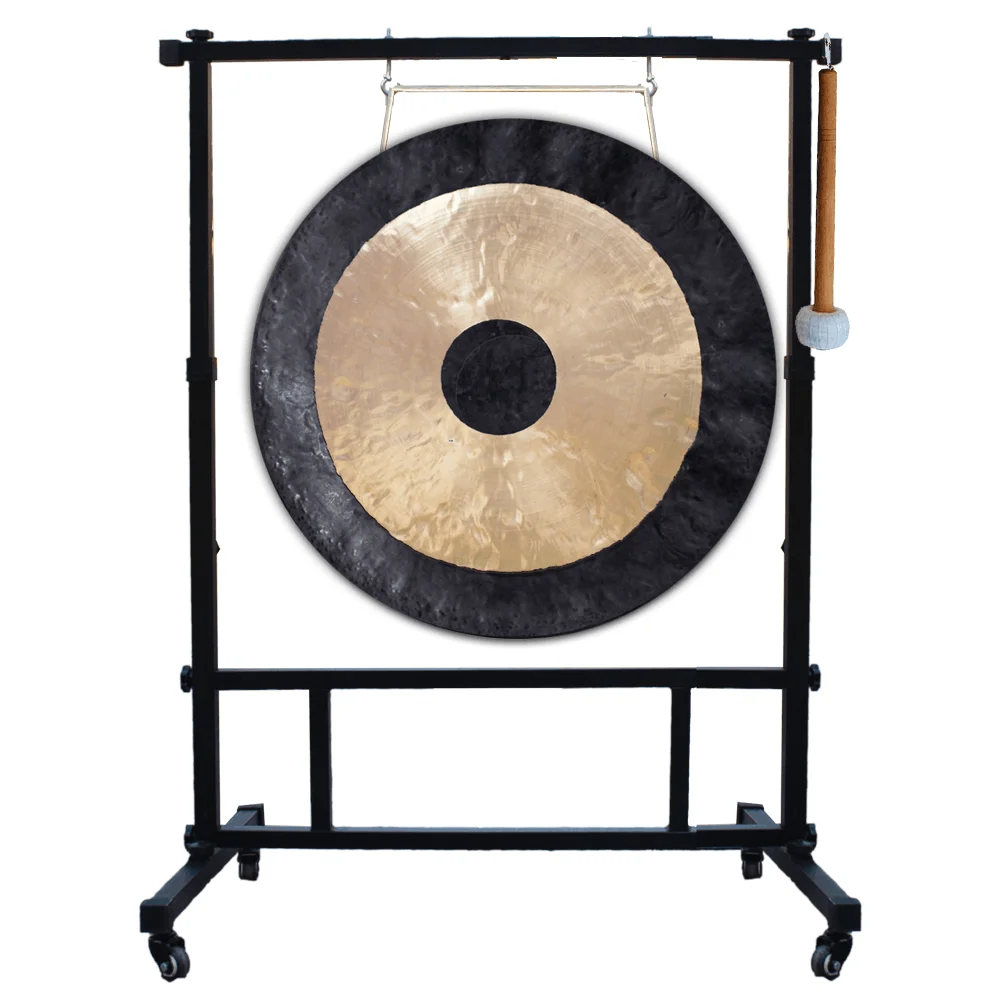 Arborea Sound Healing Gongs 18"-36" Bronze Chau Gong Square Steel Stand with wheels Wood Mallet