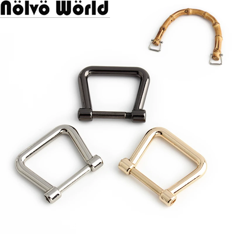 4/20/100PCS Metal Removable Shackle Screw Clasp For DIY Leather Craft Bags Strap Webbing D Ring Buckle With Screws Accessories
