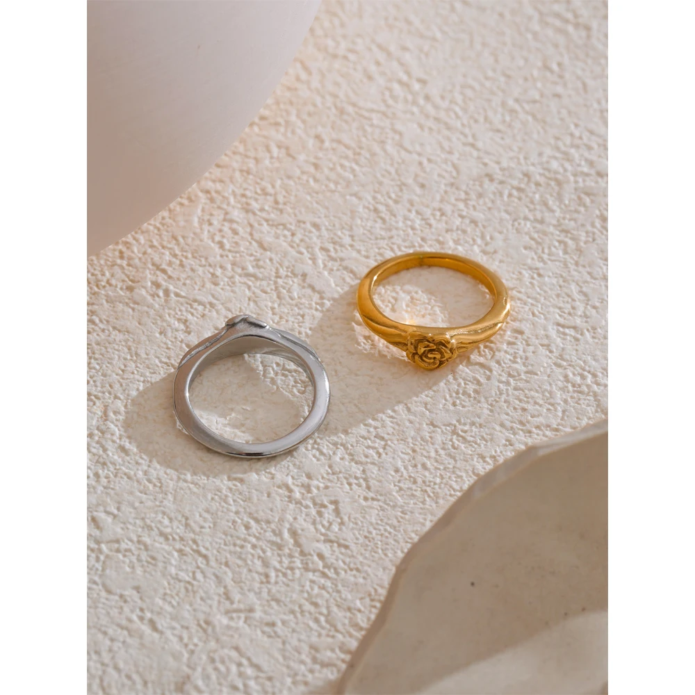 Yhpup Stainless Steel Women Ring Jewelry Accessories